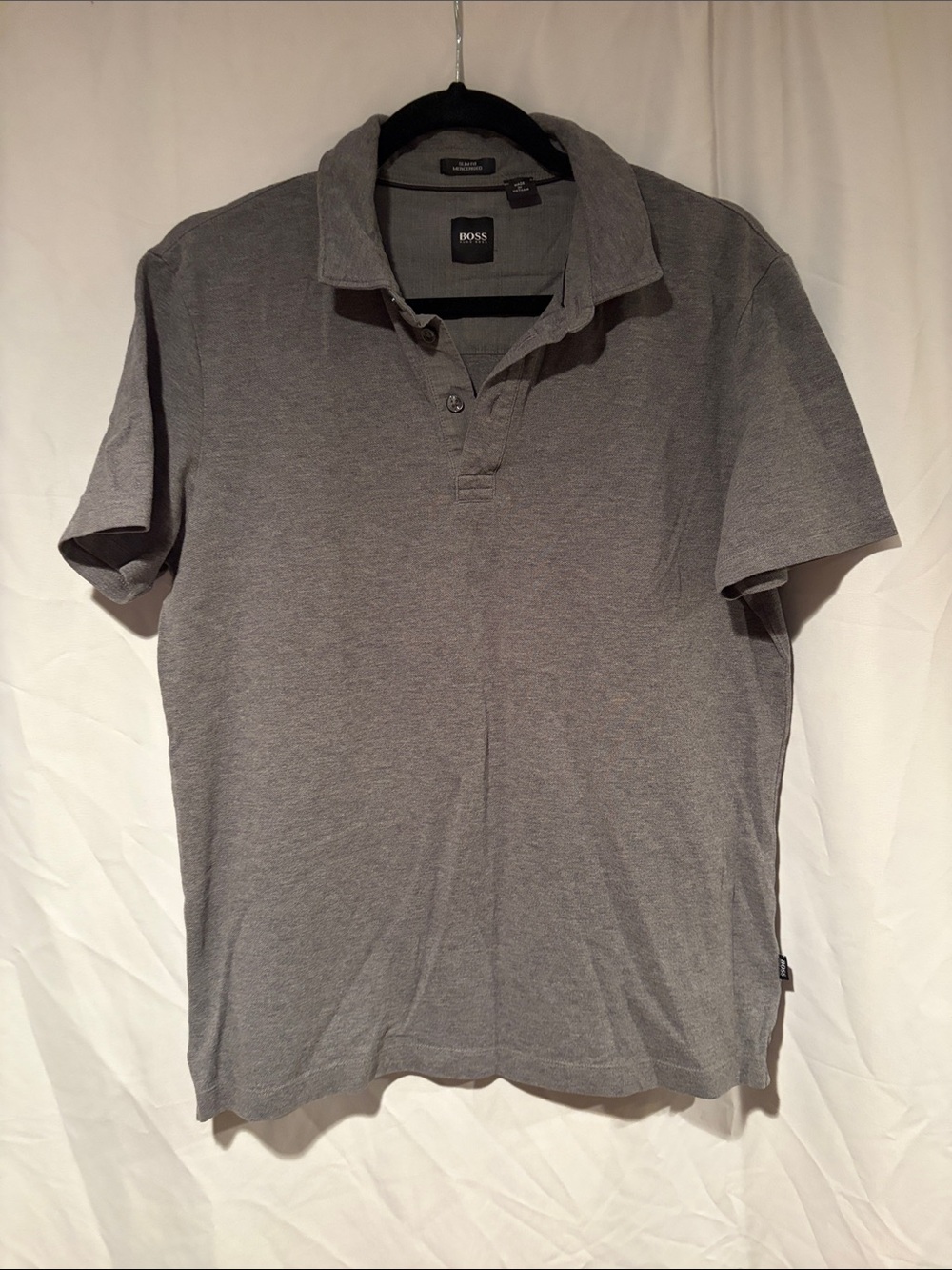 BOSS Grey Short-Sleeve Polo Shirt